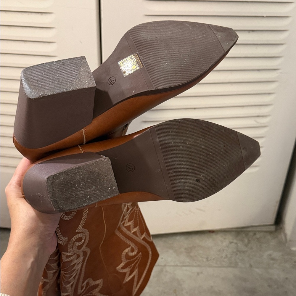Brown Western Embroidered Women's Cowboy Boots #0… - image 4